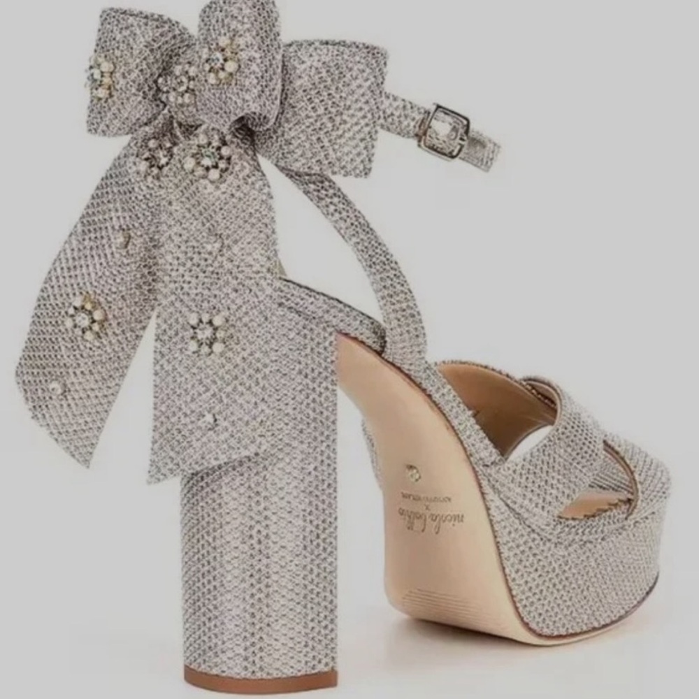 Antonio Melani x Nicola Bathie Lila Bow Heels in Silver